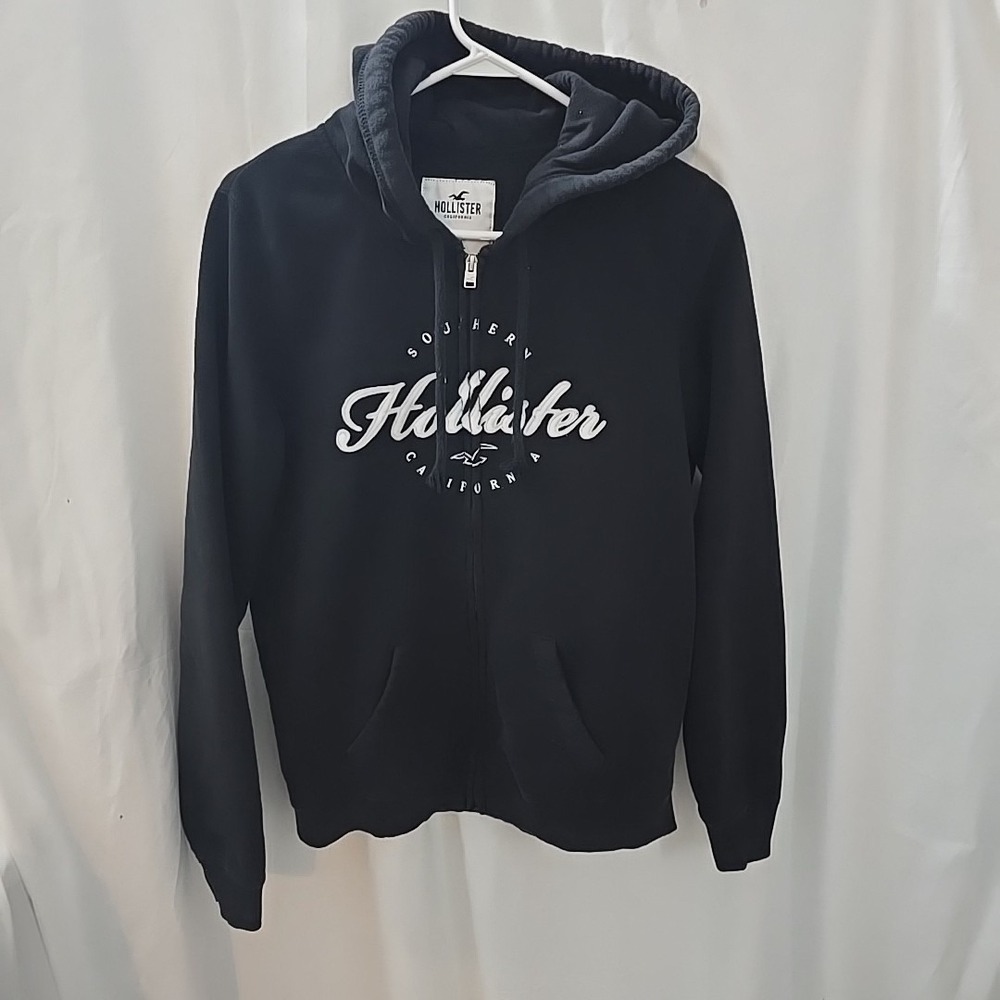 Hollister Southern California Women's Full-zip Hoodie Sweatshirt Black Size L